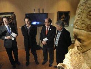 Antonio Sánchez del Barrio, Javier Panera, Martín Pascual y Emiliano Allende, en la presentación de la exposición. :: FRAN JIMÉNEZ